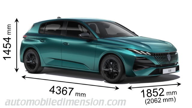 Peugeot 308 dimensions