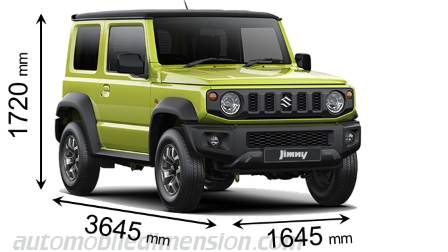 Suzuki Jimny 2019 dimensions with length, width and height