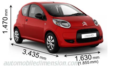 Citroen C1 2009 dimensions