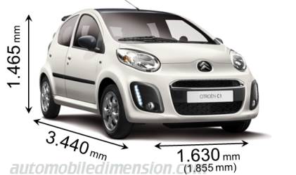 Citroen C1 2012 dimensions