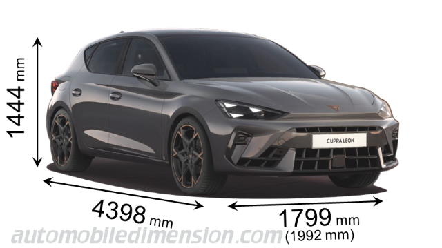 CUPRA Leon measures in mm