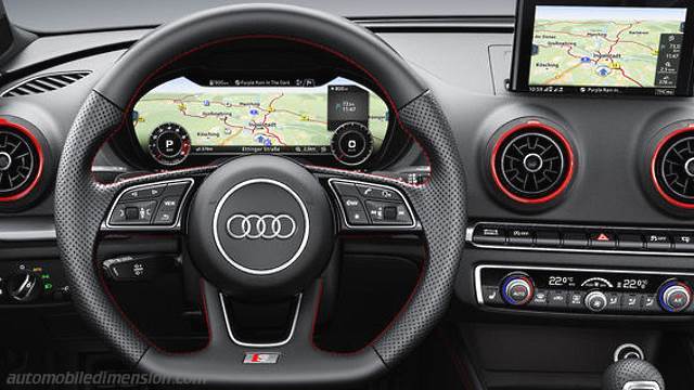 Dimensions Audi S3 Sportback 2016, coffre et intérieur