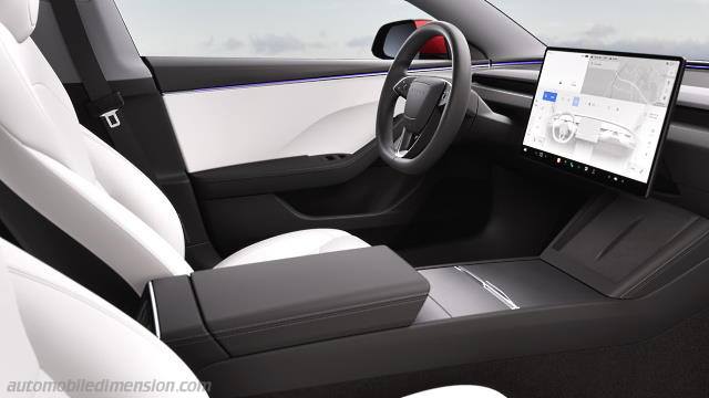 Interior detail of the Tesla Model 3