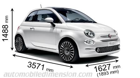 Dimensions Of Fiat Cars Showing Length Width And Height