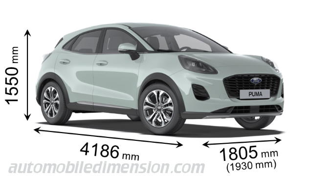 Ford Puma 2024 dimensions boot space weight and similars