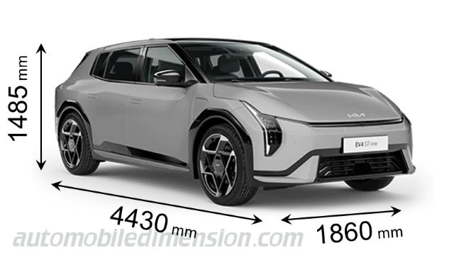 Kia EV4-5d 2025 Abmessungen mit Länge, Breite und Höhe