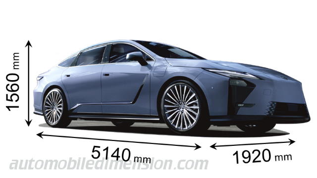 Lexus ES 2026 dimensions with length, width and height