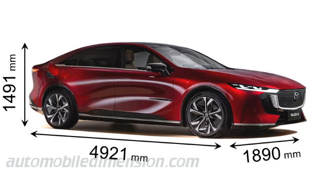 Mazda 6e 2025 dimensions with length, width and height