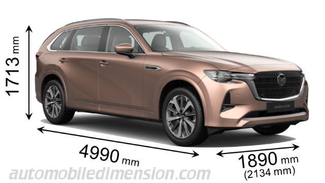 Mazda CX-80 2025 dimensions with length, width and height