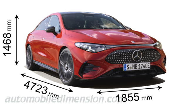 Mercedes-Benz CLA Coupé 2025 dimensions with length, width and height