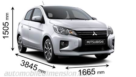 Mitsubishi Space Star dimensions, boot space and similars