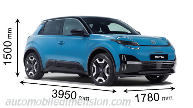 Nissan Micra 2026 dimensions with length, width and height