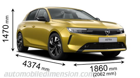 Opel Astra Abmessungen und Kofferraumvolumen
