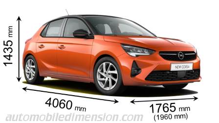 Dimensions Of Opel Vauxhall Cars Showing Length Width And Height