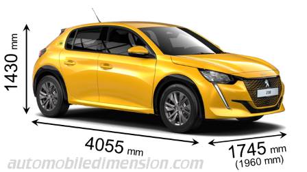 Dimensions Of Peugeot Cars Showing Length Width And Height