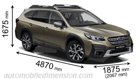 Subaru Outback 2021 afmetingen met lengte, breedte en hoogte