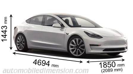 Tesla Model 3 Dimensions And Boot Space Electric