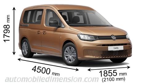 charme emulsie geest Volkswagen Caddy dimensions, boot space and similars