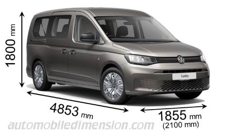 Mijlpaal visie dennenboom Volkswagen Caddy Maxi dimensions, boot space and interior