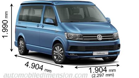 Dimensioni Volkswagen California 2015