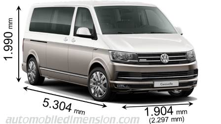 Dimensioni Volkswagen Caravelle lg 2015