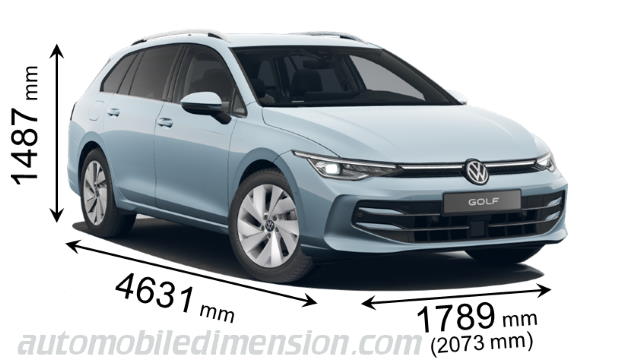 Volkswagen Golf Estate measures in mm