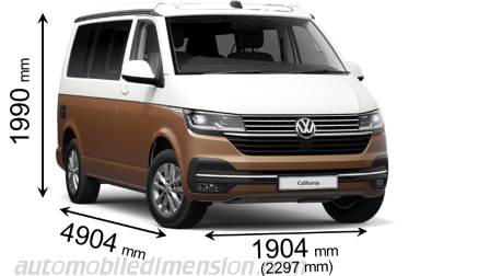 Volkswagen T6.1 California dimensions, boot space and similars