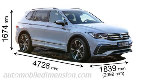 Volkswagen Tiguan Allspace dimensions, boot space and similars